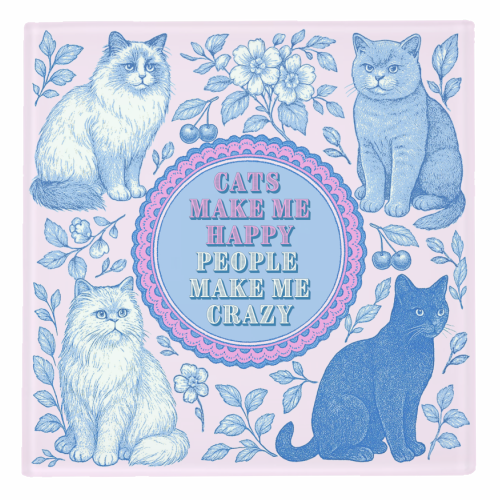 Cats Make Me Happy - personalised beer coaster by Lilly Rose