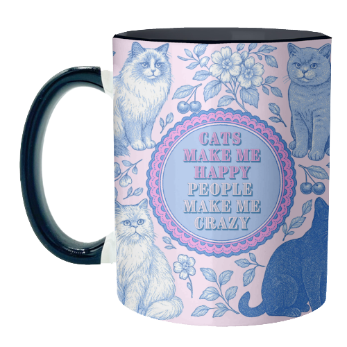 Cats Make Me Happy - unique mug by Lilly Rose