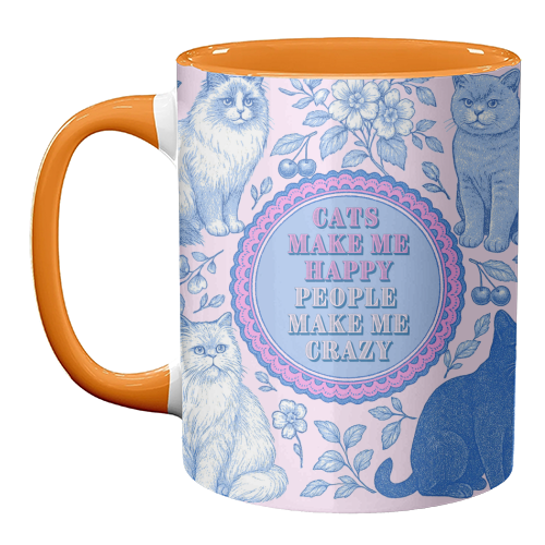 Cats Make Me Happy - unique mug by Lilly Rose