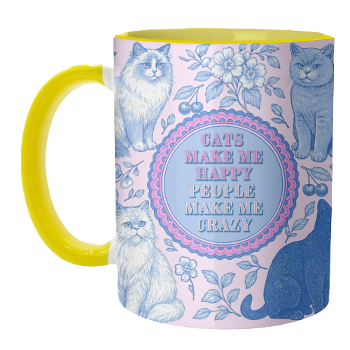 Cats Make Me Happy - unique mug by Lilly Rose