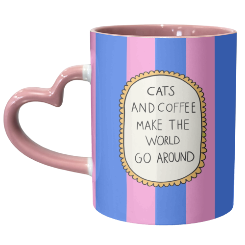 Cats Make The World Go Around - unique mug by The Paper Tail