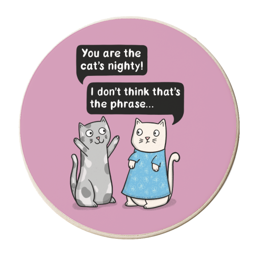 Cat's Nighty - personalised beer coaster by Drawn to Cats