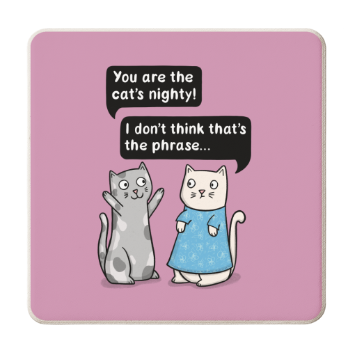 Cat's Nighty - personalised beer coaster by Drawn to Cats