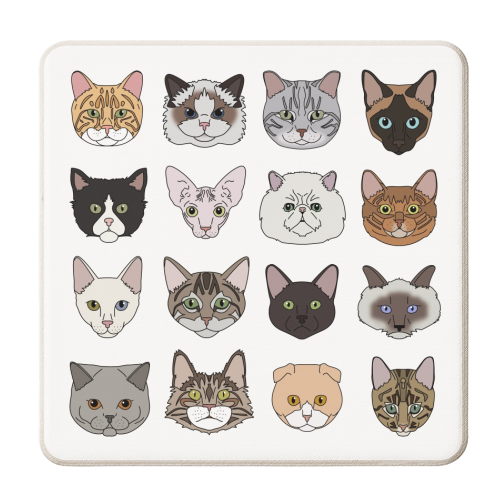 Cats - personalised beer coaster by Kitty & Rex Designs