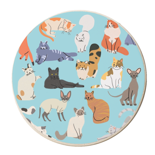 Cats - personalised beer coaster by Lilly Rose