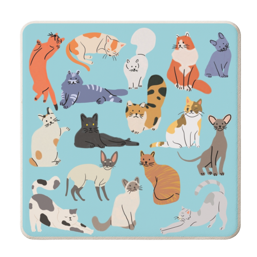 Cats - personalised beer coaster by Lilly Rose