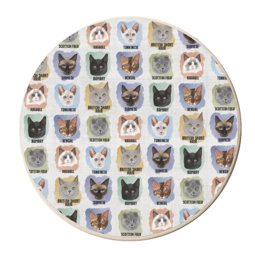 Cats! - personalised beer coaster by Sarah Leeves