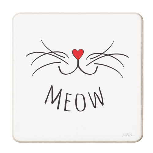 Cat's Whiskers - Meow - personalised beer coaster by Kat Pearson