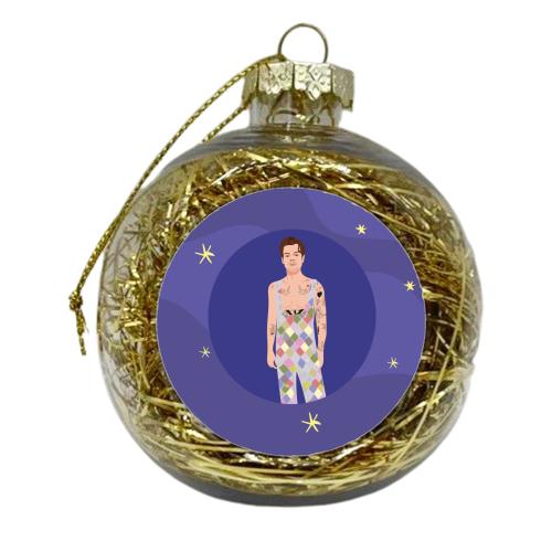 Celebrate In Style - Harry Print - xmas bauble by Laura Lonsdale