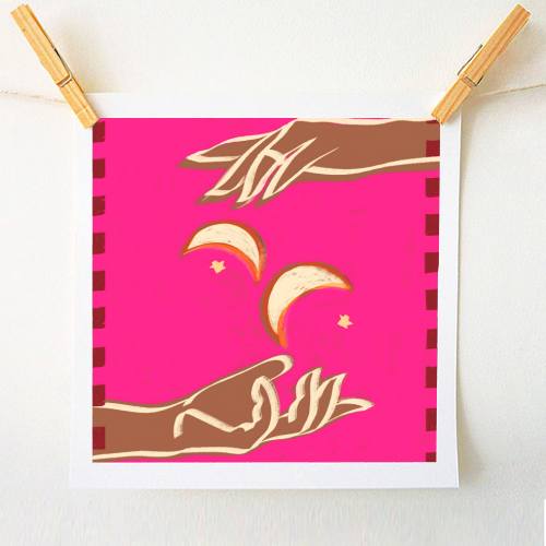 Celestial Exchange – A Couple Of Moons - A1 - A4 art print by Uma Prabhakar Gokhale