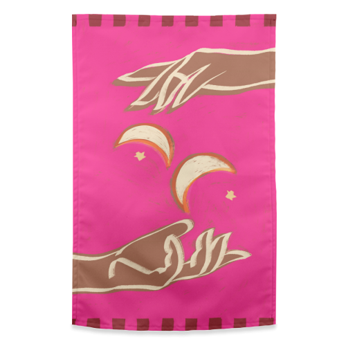 Celestial Exchange – A Couple Of Moons - funny tea towel by Uma Prabhakar Gokhale