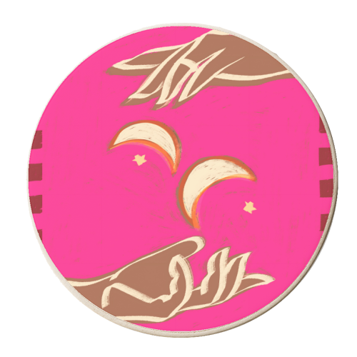 Celestial Exchange – A Couple Of Moons - personalised beer coaster by Uma Prabhakar Gokhale