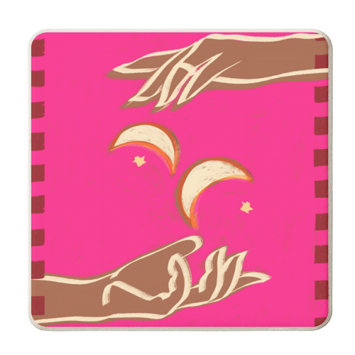 Celestial Exchange – A Couple Of Moons - personalised beer coaster by Uma Prabhakar Gokhale