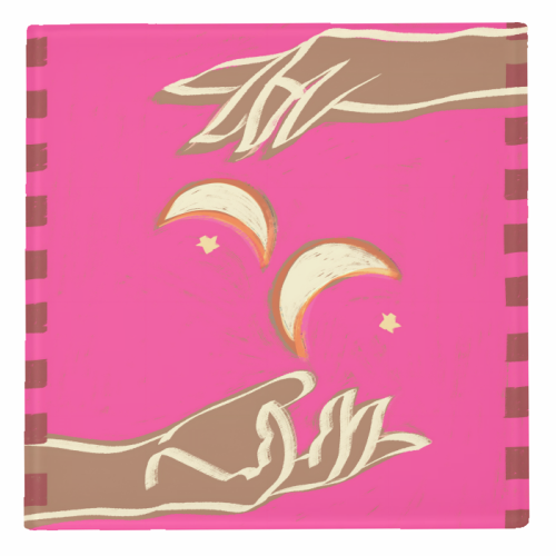 Celestial Exchange – A Couple Of Moons - personalised beer coaster by Uma Prabhakar Gokhale