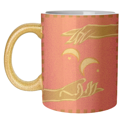 Celestial Exchange – A Couple Of Moons - unique mug by Uma Prabhakar Gokhale