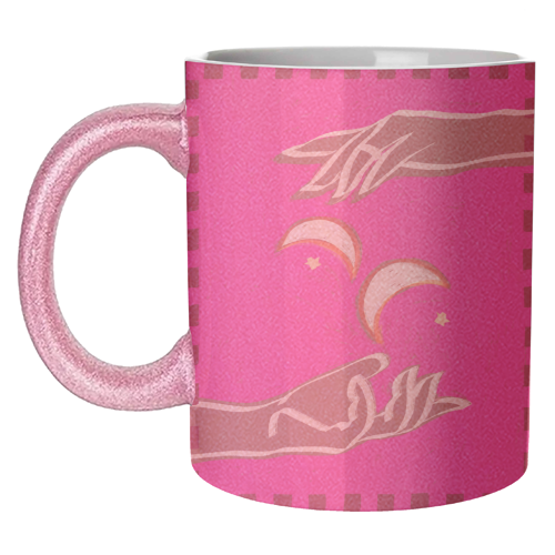 Celestial Exchange – A Couple Of Moons - unique mug by Uma Prabhakar Gokhale