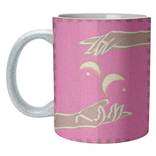 Celestial Exchange – A Couple Of Moons - unique mug by Uma Prabhakar Gokhale