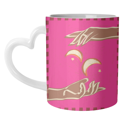 Celestial Exchange – A Couple Of Moons - unique mug by Uma Prabhakar Gokhale