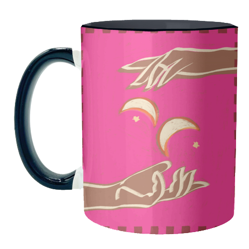 Celestial Exchange – A Couple Of Moons - unique mug by Uma Prabhakar Gokhale