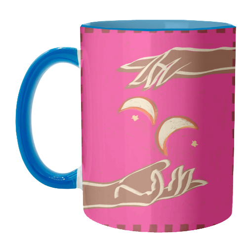 Celestial Exchange – A Couple Of Moons - unique mug by Uma Prabhakar Gokhale