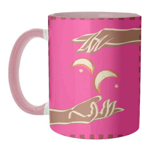 Celestial Exchange – A Couple Of Moons - unique mug by Uma Prabhakar Gokhale