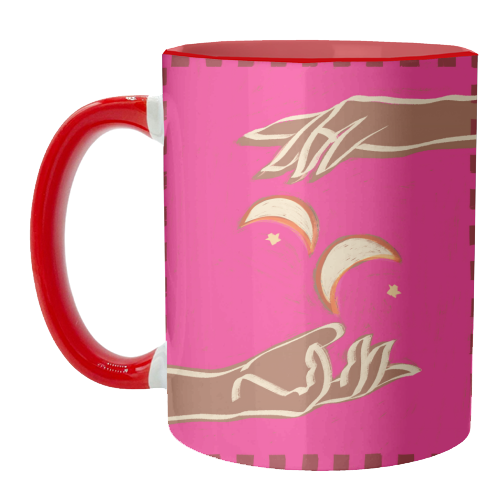 Celestial Exchange – A Couple Of Moons - unique mug by Uma Prabhakar Gokhale