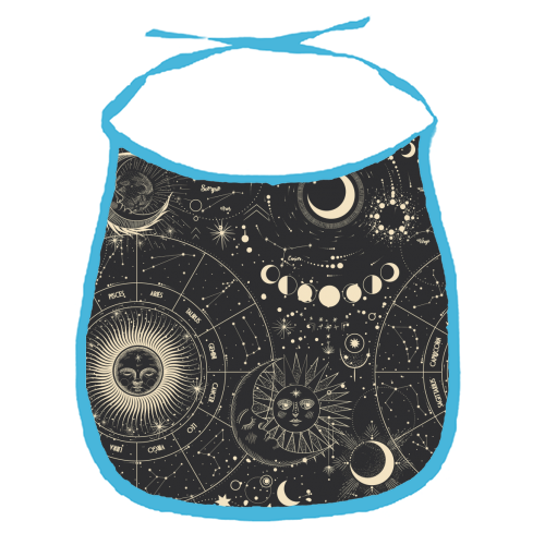 Celestial map - funny baby bib by haris kavalla