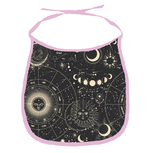 Celestial map - funny baby bib by haris kavalla