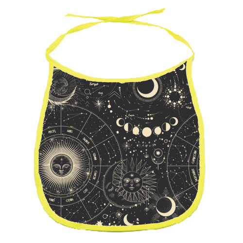 Celestial map - funny baby bib by haris kavalla