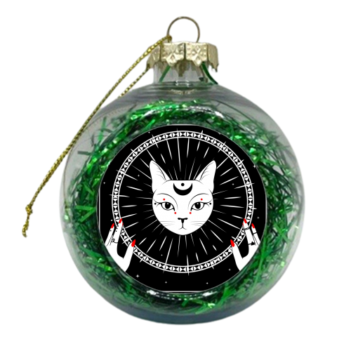celestial moon cat - xmas bauble by haris kavalla