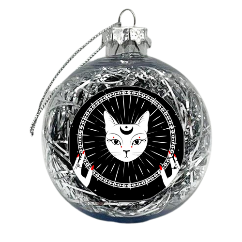celestial moon cat - xmas bauble by haris kavalla