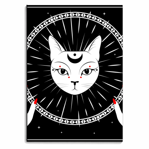 celestial moon cat - personalised A4, A5, A6 notebook by haris kavalla