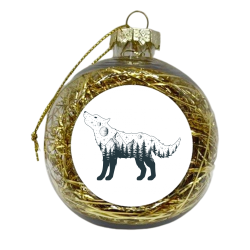 celestial wolf - xmas bauble by Anastasios Konstantinidis