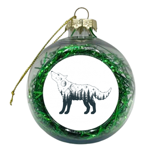 celestial wolf - xmas bauble by Anastasios Konstantinidis