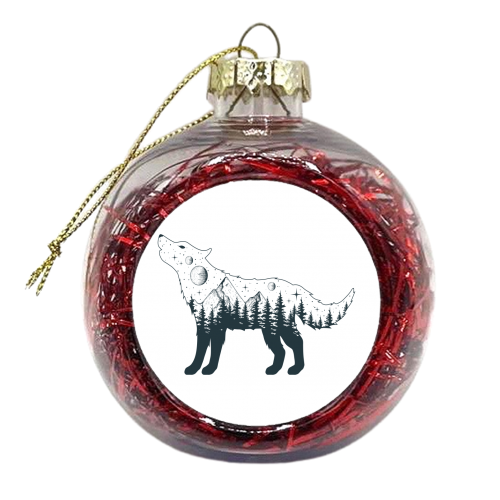 celestial wolf - xmas bauble by Anastasios Konstantinidis
