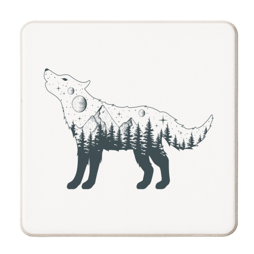 celestial wolf - personalised beer coaster by Anastasios Konstantinidis