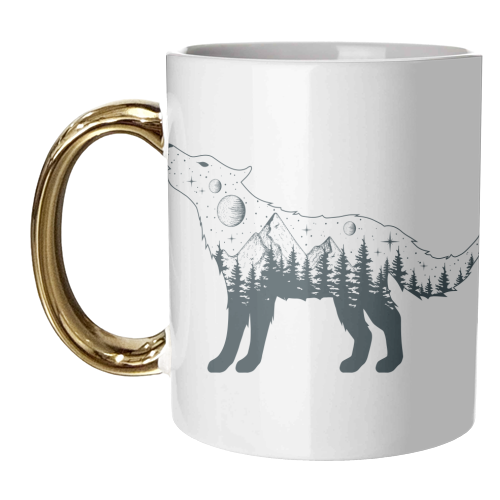 celestial wolf - unique mug by Anastasios Konstantinidis