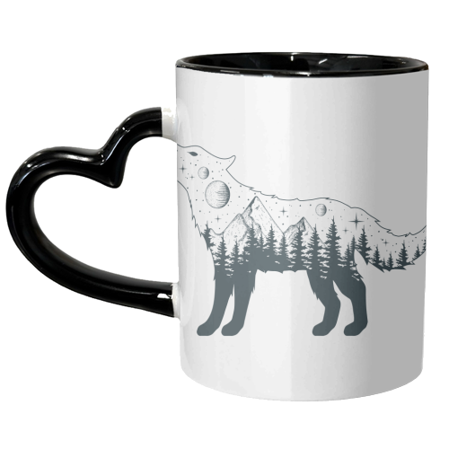 celestial wolf - unique mug by Anastasios Konstantinidis