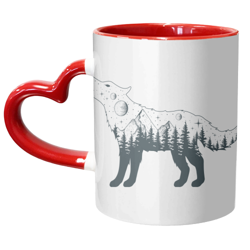 celestial wolf - unique mug by Anastasios Konstantinidis