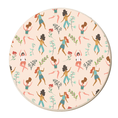 Central Park Workout #illustration #pattern #womensday - personalised beer coaster by Uma Prabhakar Gokhale