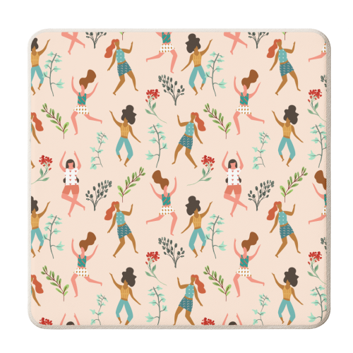 Central Park Workout #illustration #pattern #womensday - personalised beer coaster by Uma Prabhakar Gokhale
