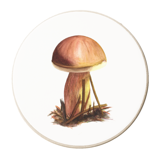 Cep Mushroom - personalised beer coaster by She Walks She Paints