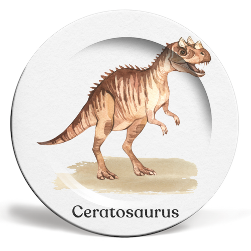 Ceratosaurus - ceramic dinner plate by Gal Design