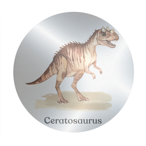 Ceratosaurus - Circle Sticker by Gal Design