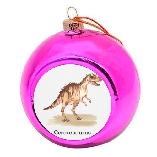 Ceratosaurus - colourful christmas bauble by Gal Design
