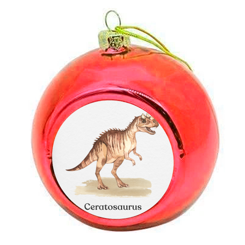 Ceratosaurus - colourful christmas bauble by Gal Design