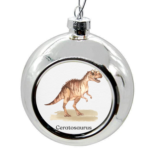 Ceratosaurus - colourful christmas bauble by Gal Design