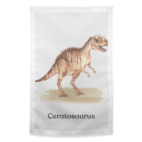 Ceratosaurus - funny tea towel by Gal Design