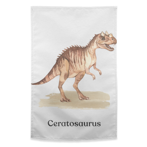 Ceratosaurus - funny tea towel by Gal Design