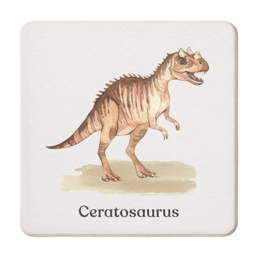 Ceratosaurus - personalised beer coaster by Gal Design